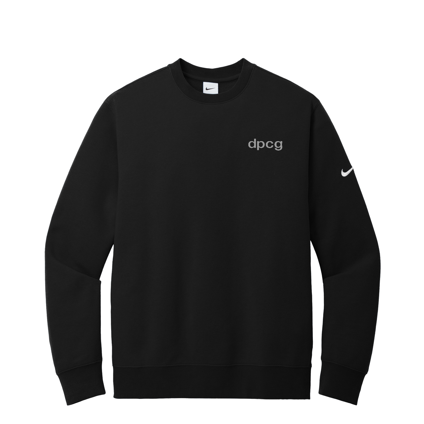 Nike Club Fleece Sleeve Swoosh Crew — Black