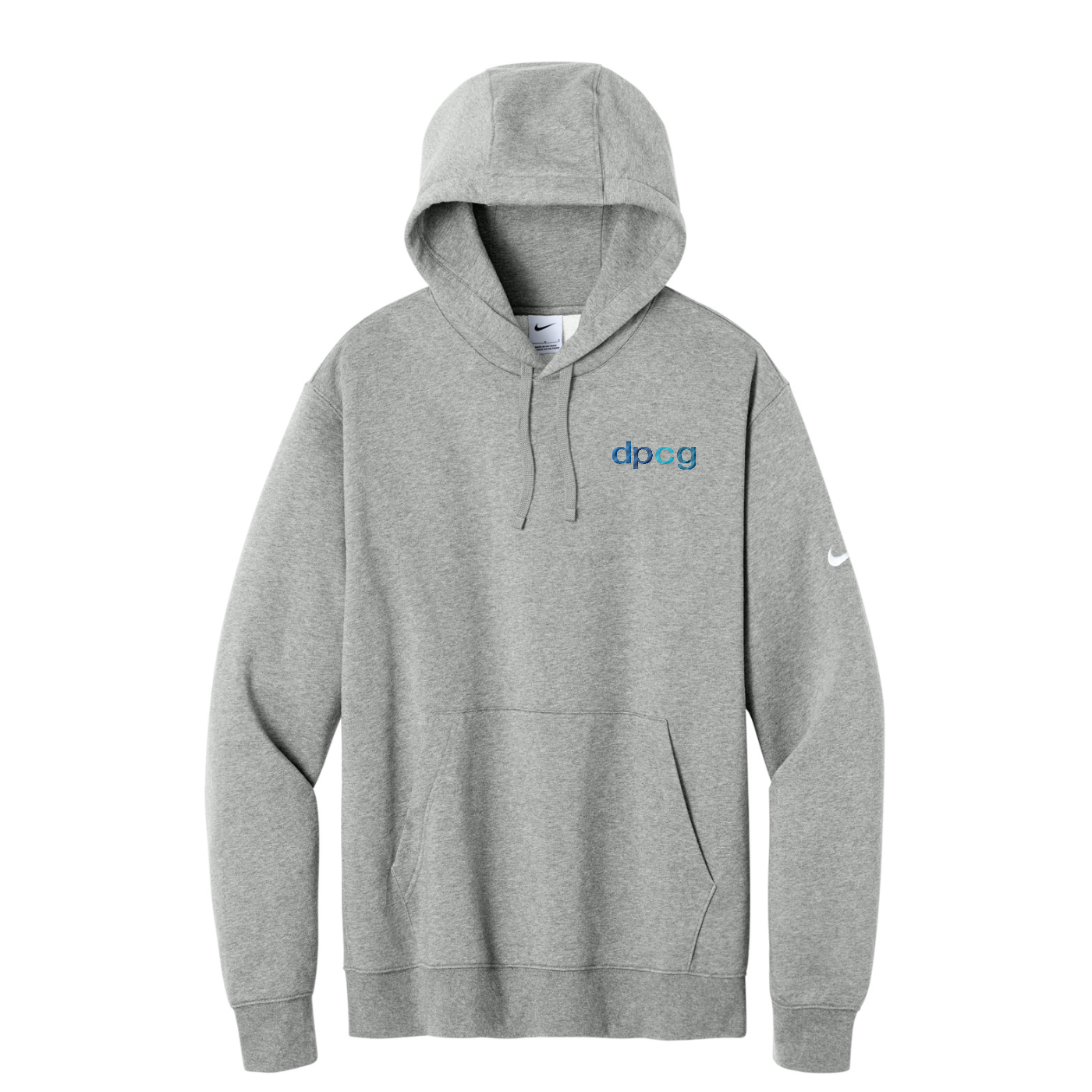 Nike Club Fleece Sleeve Swoosh Pullover Hoodie — Dark Grey Heather