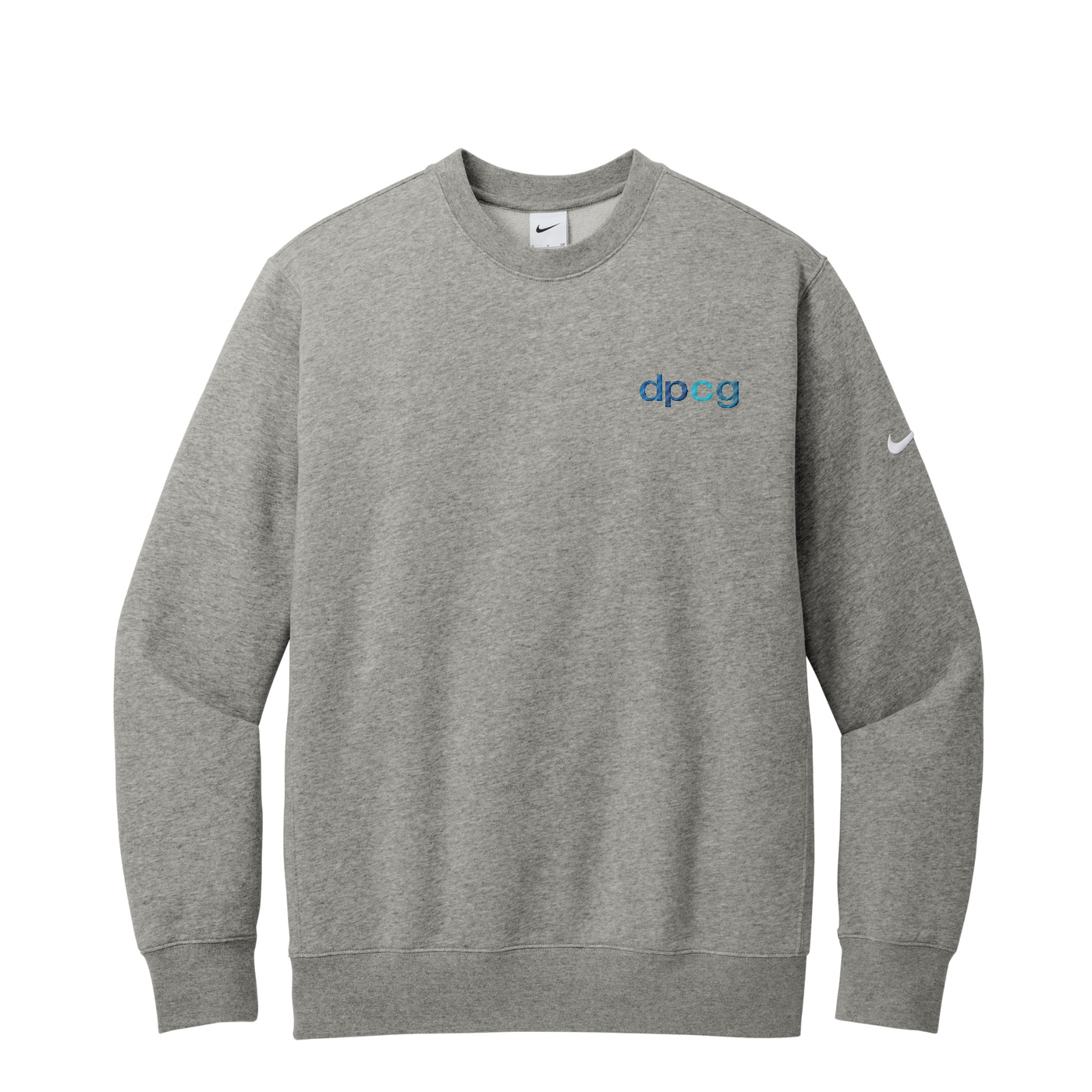 Nike Club Fleece Sleeve Swoosh Crew — Dark Grey Heather