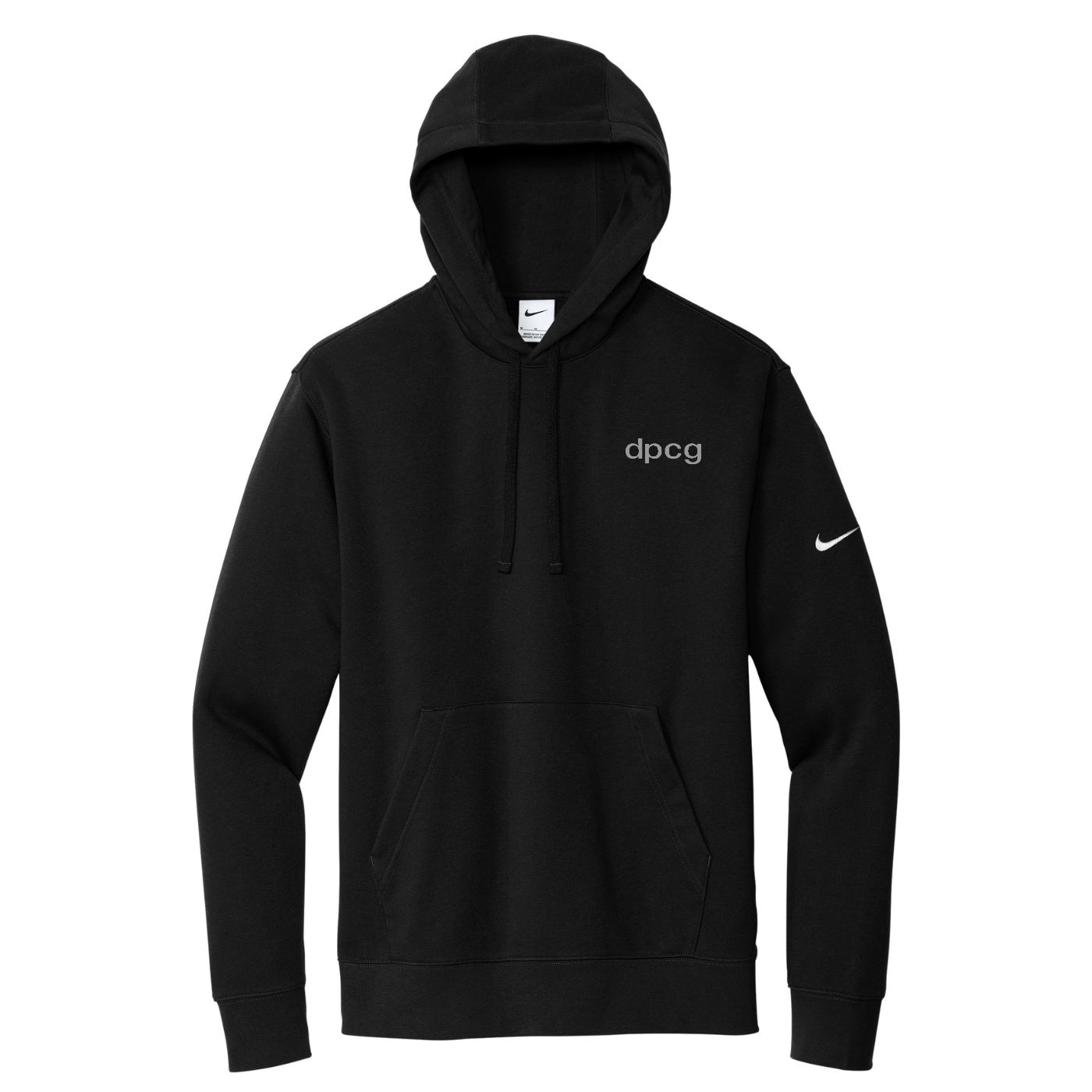 Nike Club Fleece Sleeve Swoosh Pullover Hoodie — Black