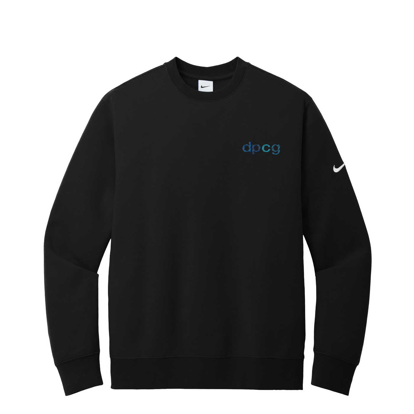 Nike Club Fleece Sleeve Swoosh Crew — Black