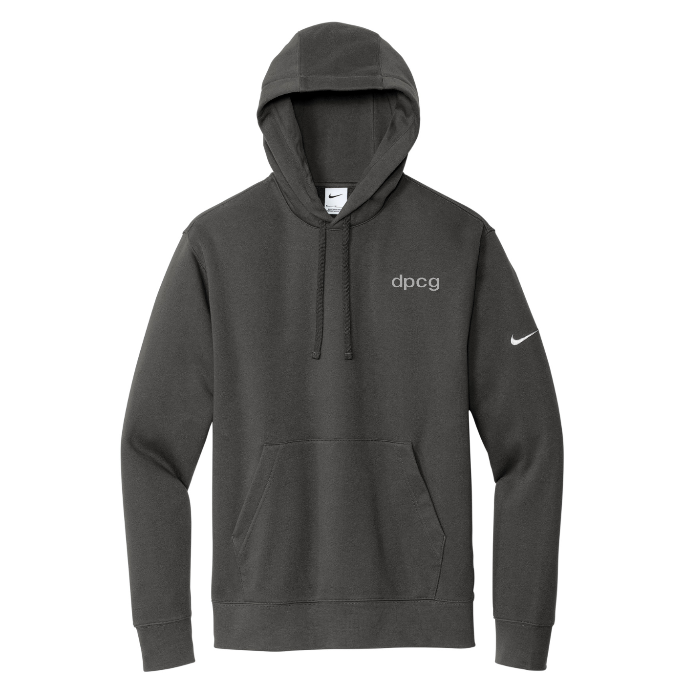 Nike Club Fleece Sleeve Swoosh Pullover Hoodie — Anthracite