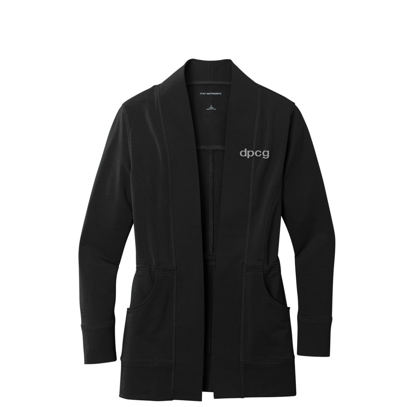 Port Authority Women's Microterry Cardigan — Deep Black