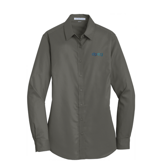 Port Authority Women's SuperPro Twill Shirt — Sterling Grey