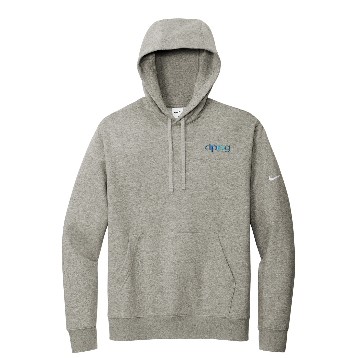 Nike Club Fleece Sleeve Swoosh Pullover Hoodie — Dark Grey Heather