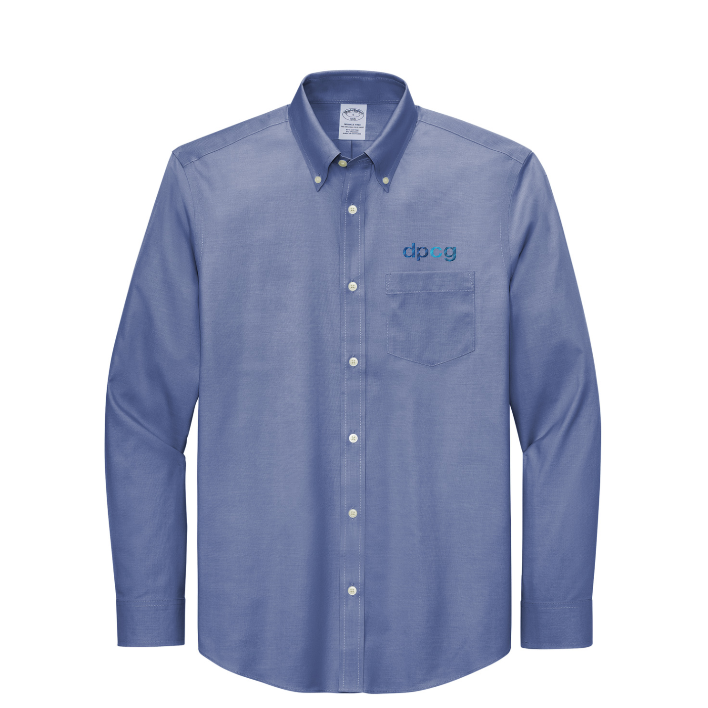 Brooks Brothers Wrinkle-Free Stretch Pinpoint Shirt — Cobalt Blue