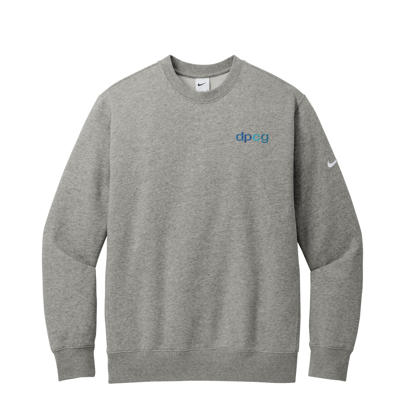 Nike Club Fleece Sleeve Swoosh Crew — Dark Grey Heather